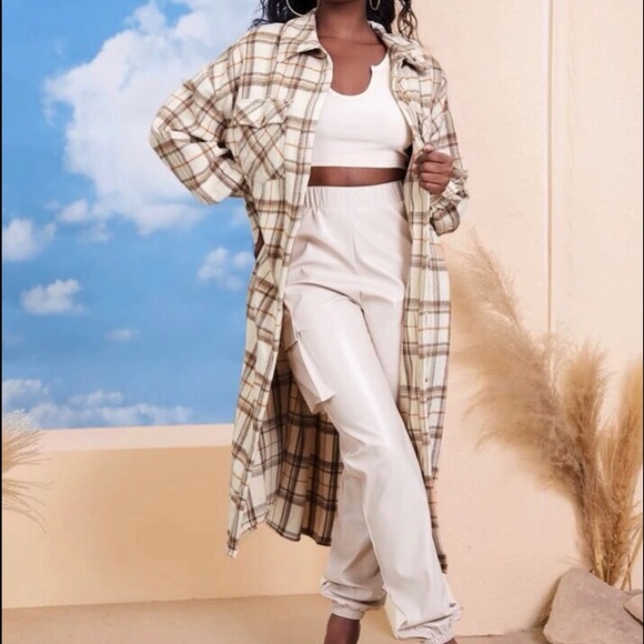 Long line Flannel Shacket - Picture 3 of 7